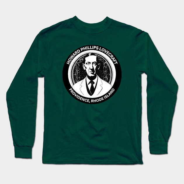 H.P. Lovecraft - Providence Rhode Island Long Sleeve T-Shirt by Desert Owl Designs